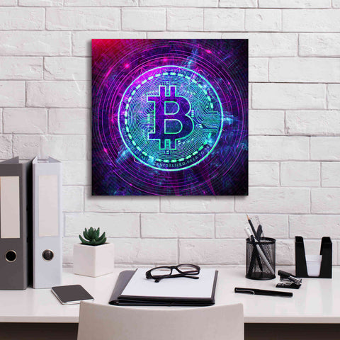 Image of 'Bitcoin Wave' by Cameron Gray Giclee Canvas Wall Art,18 x 18
