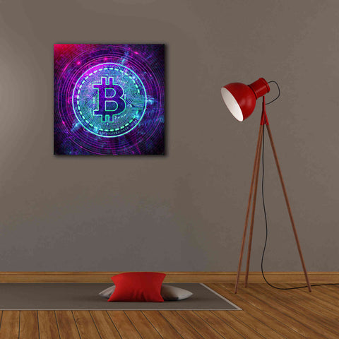Image of 'Bitcoin Wave' by Cameron Gray Giclee Canvas Wall Art,26 x 26
