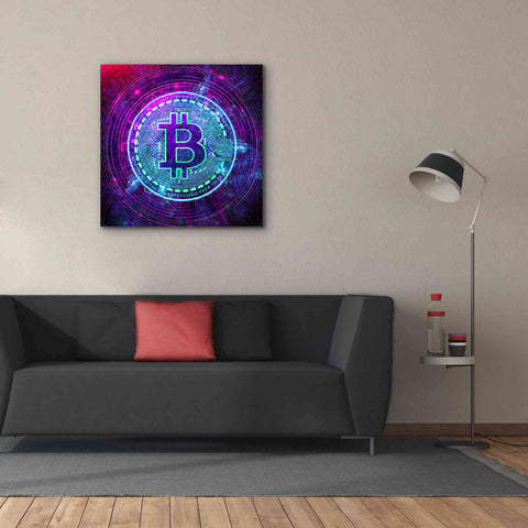 Image of 'Bitcoin Wave' by Cameron Gray Giclee Canvas Wall Art,37 x 37