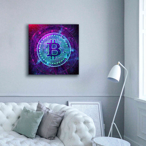 Image of 'Bitcoin Wave' by Cameron Gray Giclee Canvas Wall Art,37 x 37