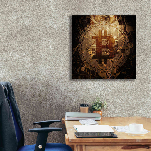 Image of 'Bitcoin Zinc' by Cameron Gray Giclee Canvas Wall Art,26 x 26