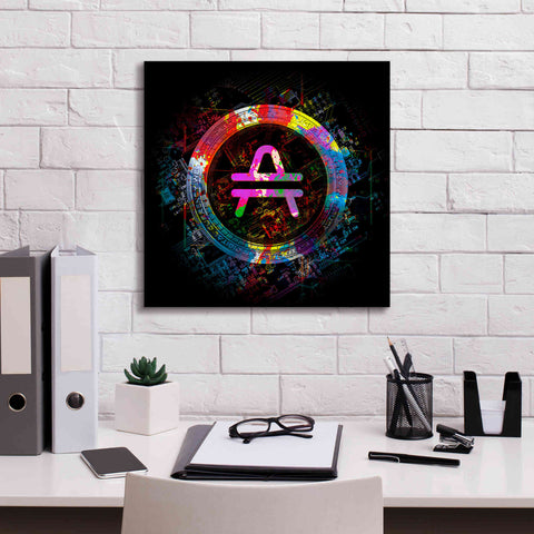 Image of 'Amp Crypto Power' by Epic Portfolio Giclee Canvas Wall Art,18 x 18