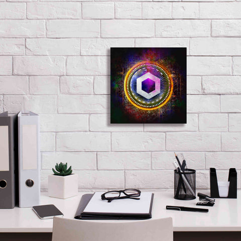 Image of 'Chainlink Crypto Halo' by Epic Portfolio Giclee Canvas Wall Art,12 x 12