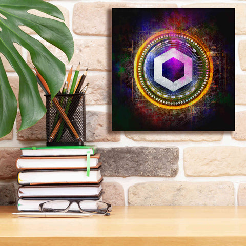 Image of 'Chainlink Crypto Halo' by Epic Portfolio Giclee Canvas Wall Art,12 x 12