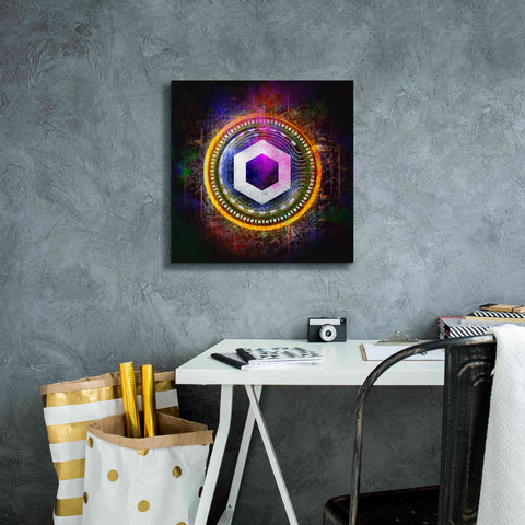 Image of 'Chainlink Crypto Halo' by Epic Portfolio Giclee Canvas Wall Art,18 x 18