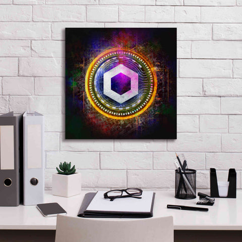 Image of 'Chainlink Crypto Halo' by Epic Portfolio Giclee Canvas Wall Art,18 x 18
