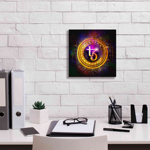 Image of 'Tezos Crypto Halo' by Epic Portfolio Giclee Canvas Wall Art,12 x 12