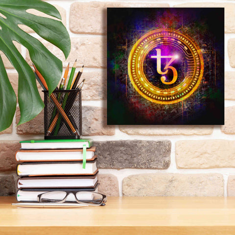 Image of 'Tezos Crypto Halo' by Epic Portfolio Giclee Canvas Wall Art,12 x 12