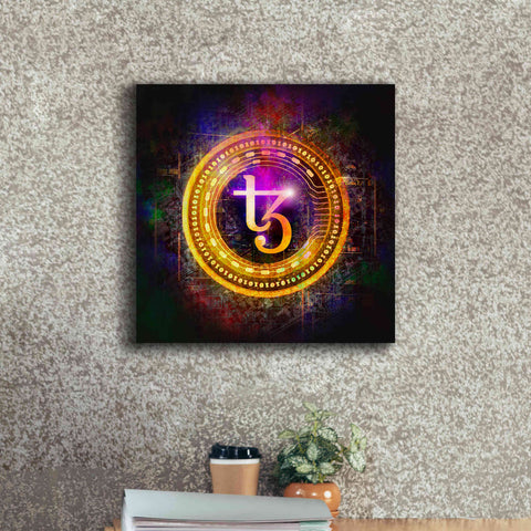 Image of 'Tezos Crypto Halo' by Epic Portfolio Giclee Canvas Wall Art,18 x 18