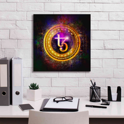 Image of 'Tezos Crypto Halo' by Epic Portfolio Giclee Canvas Wall Art,18 x 18