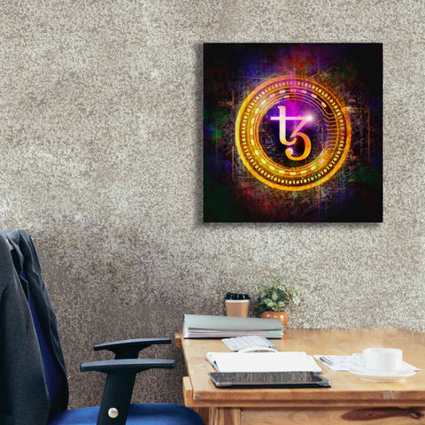 Image of 'Tezos Crypto Halo' by Epic Portfolio Giclee Canvas Wall Art,26 x 26