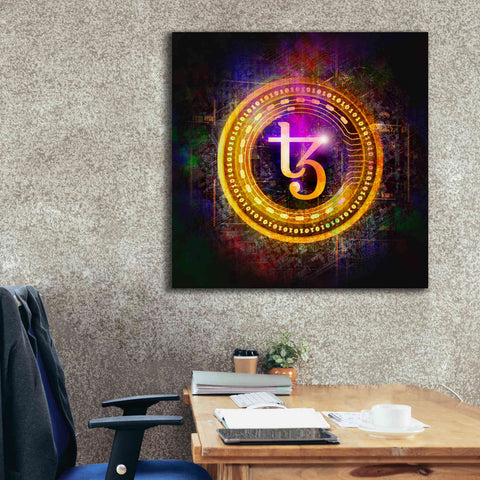 Image of 'Tezos Crypto Halo' by Epic Portfolio Giclee Canvas Wall Art,37 x 37