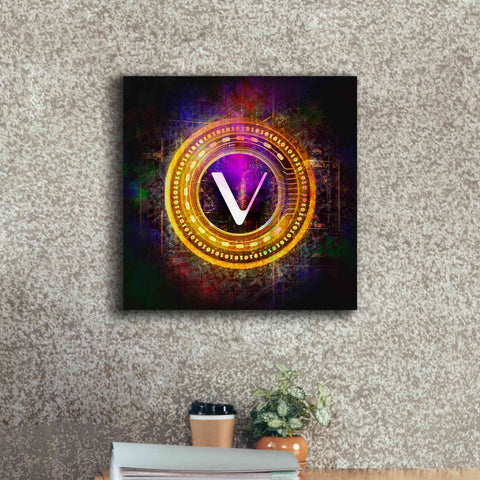 Image of 'Vechain Crypto Halo' by Epic Portfolio Giclee Canvas Wall Art,18 x 18