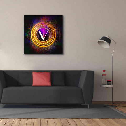 Image of 'Vechain Crypto Halo' by Epic Portfolio Giclee Canvas Wall Art,37 x 37