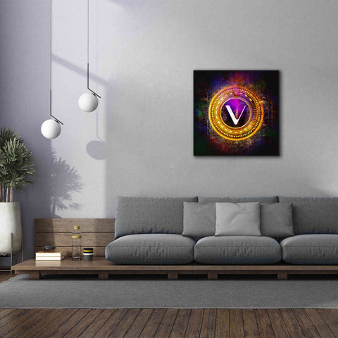 Image of 'Vechain Crypto Halo' by Epic Portfolio Giclee Canvas Wall Art,37 x 37