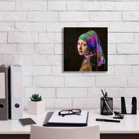 Image of 'Colorful Girl with a Pearl Earring' by Epic Portfolio, Giclee Canvas Wall Art,12x12