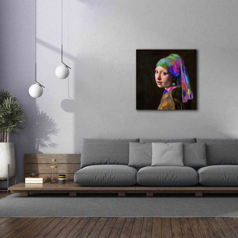Image of 'Colorful Girl with a Pearl Earring' by Epic Portfolio, Giclee Canvas Wall Art,37x37