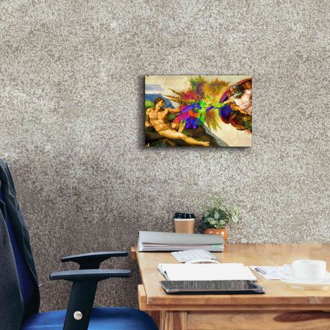 Image of 'Michelangelo - Creation of Adam Colorful I' by Epic Art Portfolio, Canvas Wall Art,18x12