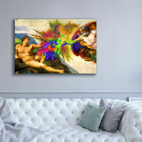Image of 'Michelangelo - Creation of Adam Colorful I' by Epic Art Portfolio, Canvas Wall Art,60x40