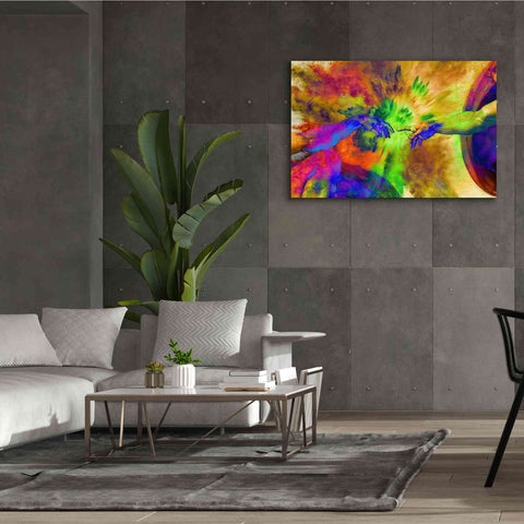 Image of 'Michelangelo - Creation of Adam Colorful II' by Epic Art Portfolio, Canvas Wall Art,60x40