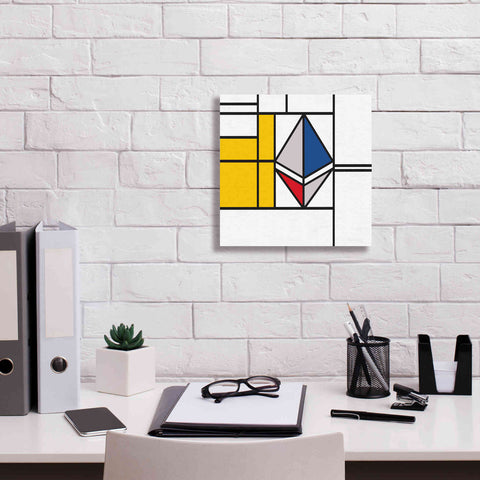 Image of 'Mondrian 3937 Ethereum Crypto Art-01' by Epic Portfolio, Giclee Canvas Wall Art,12x12