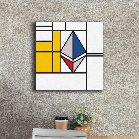 Image of 'Mondrian 3937 Ethereum Crypto Art-01' by Epic Portfolio, Giclee Canvas Wall Art,18x18