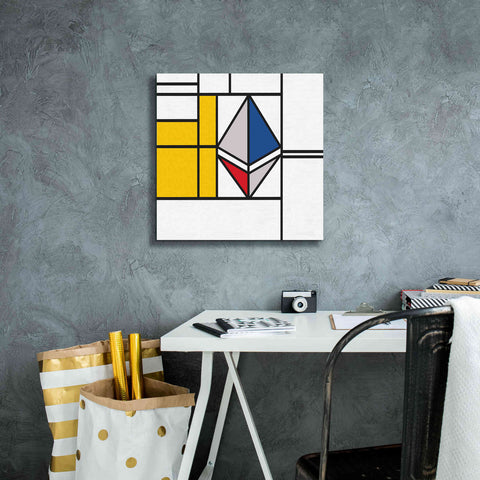 Image of 'Mondrian 3937 Ethereum Crypto Art-01' by Epic Portfolio, Giclee Canvas Wall Art,18x18
