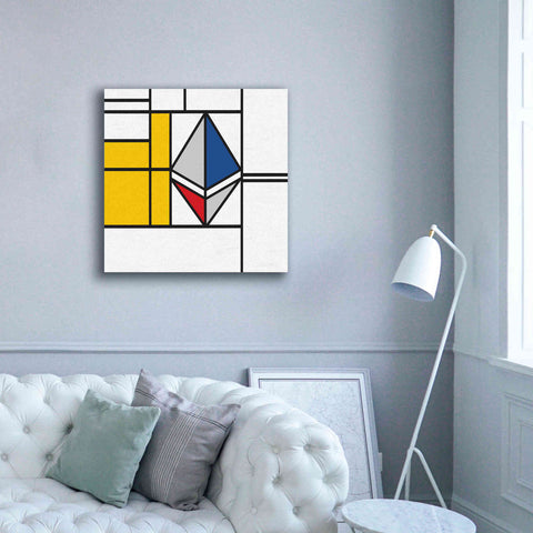 Image of 'Mondrian 3937 Ethereum Crypto Art-01' by Epic Portfolio, Giclee Canvas Wall Art,37x37