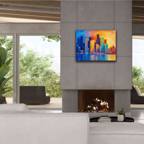 Image of 'Colorful Skyline' by Epic Portfolio, Giclee Canvas Wall Art,34x26