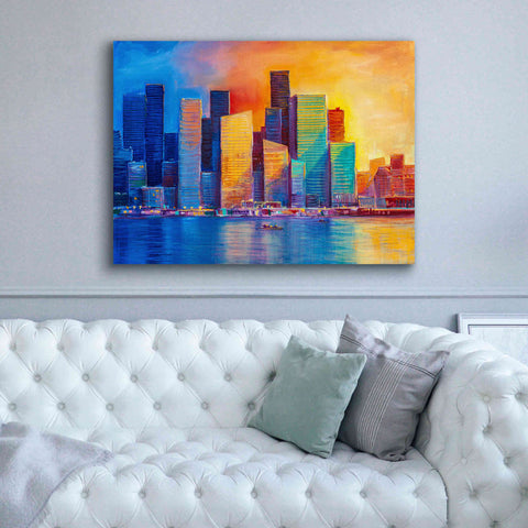 Image of 'Colorful Skyline' by Epic Portfolio, Giclee Canvas Wall Art,54x40