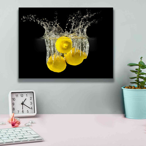 Image of 'Lemon Splash' by Epic Portfolio, Giclee Canvas Wall Art,16x12