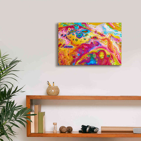 Image of 'Liquid Pour Yellow' by Epic Portfolio, Giclee Canvas Wall Art,18x12