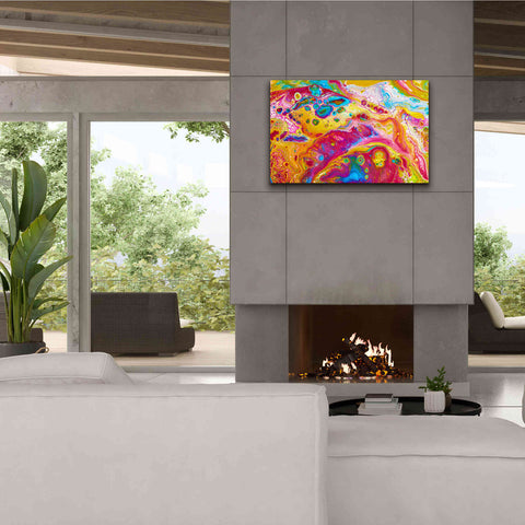 Image of 'Liquid Pour Yellow' by Epic Portfolio, Giclee Canvas Wall Art,40x26