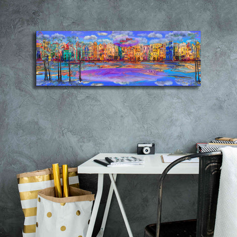 Image of 'Trippy Amsterdam' by Epic Portfolio, Giclee Canvas Wall Art,36x12