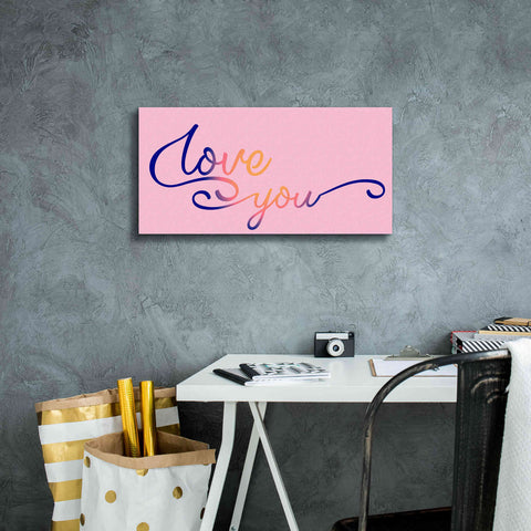 Image of 'Love You Sunrise' by Epic Portfolio, Giclee Canvas Wall Art,24x12