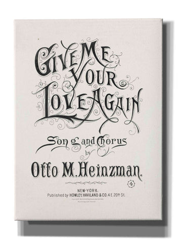 Image of 'Give Me Your Love Again (1893)' by Epic Portfolio, Giclee Canvas Wall Art