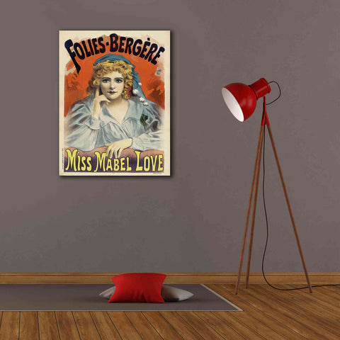 Image of 'Folies-Bergere,Miss Mabel Love (1895)' by Epic Portfolio, Giclee Canvas Wall Art,26x34