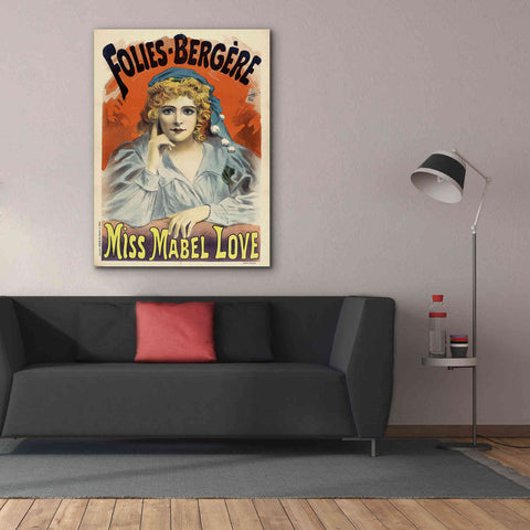 Image of 'Folies-Bergere,Miss Mabel Love (1895)' by Epic Portfolio, Giclee Canvas Wall Art,40x54
