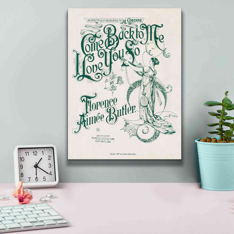 Image of 'Come Back To Me I Love You So (1897)' by Epic Portfolio, Giclee Canvas Wall Art,12x16