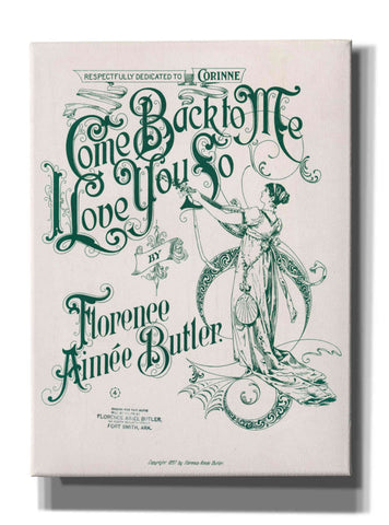 Image of 'Come Back To Me I Love You So (1897)' by Epic Portfolio, Giclee Canvas Wall Art