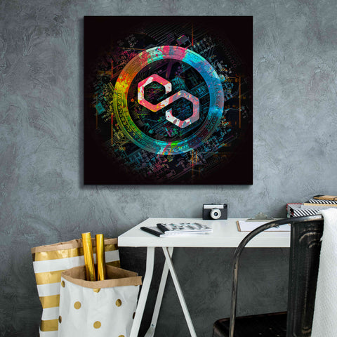 Image of 'Polygon Crypto Giga Coin' by Epic Portfolio, Canvas Wall Art,26 x 26