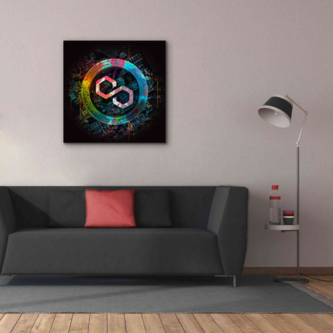 Image of 'Polygon Crypto Giga Coin' by Epic Portfolio, Canvas Wall Art,37 x 37