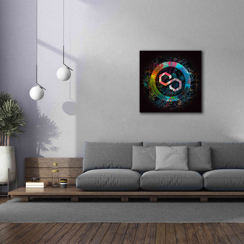 Image of 'Polygon Crypto Giga Coin' by Epic Portfolio, Canvas Wall Art,37 x 37