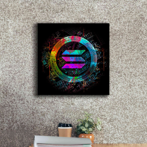 Image of 'Solana Crypto Giga Coin' by Epic Portfolio, Canvas Wall Art,18 x 18