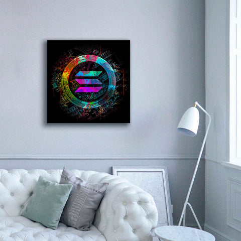 Image of 'Solana Crypto Giga Coin' by Epic Portfolio, Canvas Wall Art,37 x 37