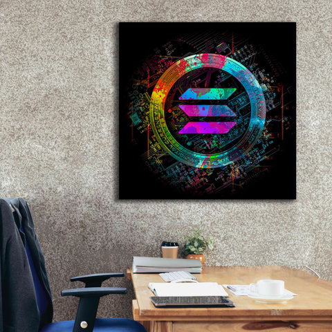 Image of 'Solana Crypto Giga Coin' by Epic Portfolio, Canvas Wall Art,37 x 37