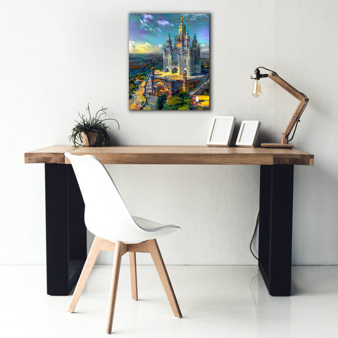 Image of 'Barcelona Spain Tibidabo Church' by Pedro Gavidia, Canvas Wall Art,20 x 24
