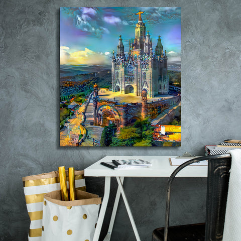 Image of 'Barcelona Spain Tibidabo Church' by Pedro Gavidia, Canvas Wall Art,26 x 30
