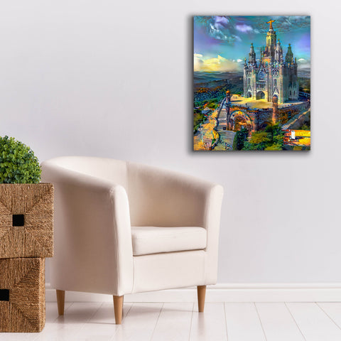 Image of 'Barcelona Spain Tibidabo Church' by Pedro Gavidia, Canvas Wall Art,26 x 30