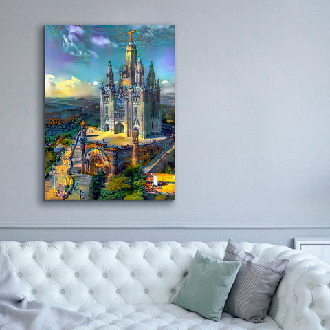 Image of 'Barcelona Spain Tibidabo Church' by Pedro Gavidia, Canvas Wall Art,40 x 54